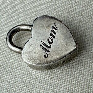 Vintage Tiffany & Co Sterling Silver 925 Mom Engraved Heart Lock Charm